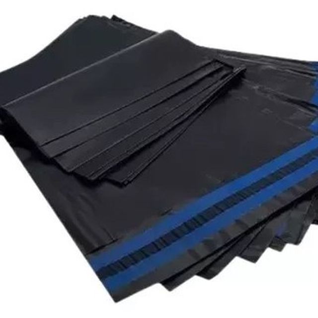Envelopes de segurança pretos com faixa azul