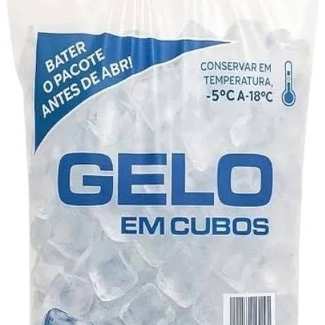 Embalagem plástica de gelo em cubos de 5 kg